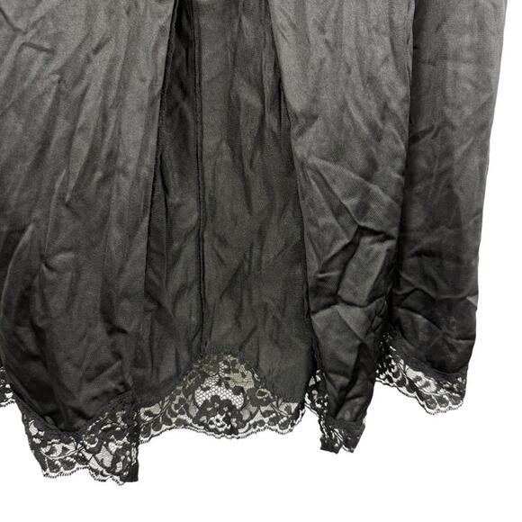 Adonna Womens Black Maxi High Slit Elastic Waist Half Slip Skirt Satin sz 1X - Picture 11 of 16